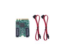 M.2 to 3.0 Adapter Card M.2 E Key to 2 Port 6Gbps SSD Expansion Card for WinXP/Win7/8/10/11 B