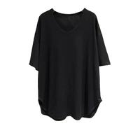 M-3XL Loose Curvo Orlo Coreana Mezza Lunghezza Scollo A V Maniche Pipistrello Da