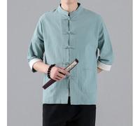 M-5XL Stile Cinese Ttang Abito Mezza Manica Maglia Tradizionale - Forti Uomo