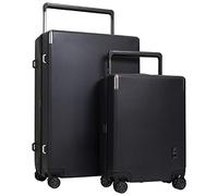 M&A Lakeside Wide Trolley Spinner Luggage with TSA-Lock, Black, 2-Piece Set