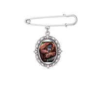 M Animal Orang-Utan Spilla Pin Vestito Camicia Sciarpa Clip M Metallo