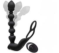 - M-Assaggiatore Ŝiliçone Pluĝ Ānalẹ Vībranťe da Donna Uomo,Måssaĝgiaťore Prosťatå Catena Di Palline Ānali Vībraťore Wireless Butț Pluĝ Vībraťori con Telecomando, Ānal Bead Ġiocaťtoli De