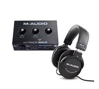 M-Audio M-Track Solo + HDH40 - Scheda Audio USB per Registrazione, Streaming e Podcasting, con Ingresso XLR, di Linea e DI e Software + Cuffie Over Ear Chiuse da Studio con Cavo da 2,7 m