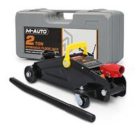 M-AUTO Hydraulic Trolley Jack Car Lift with Carrying Storage Case, Fast Lift Garage Floor Jack 2 Ton (4000 lb) Capacity, Handy and Easy Storage, Red