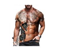 (M, B) Muscle Wear Summer Men's Crew Neck Base Layer Shirt Short Sleeve Easter Decoration