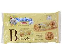 Mulino Bianco Biscotti Baiocchi con Crema alla Nocciola e Cacao per Colazione e Snack Dolce per la Merenda - 6 Porzioni da 6 Biscotti