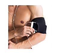 (M, Black) Phone Armband Sleeve Running Sports Arm Band Strap Holder Pouch Bag For Exercise Workout