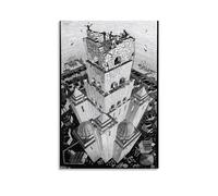M.C. Escher Painter - Stampa artistica su tela, motivo: Torre di Babele, decorazione per la casa e la camera da letto, 40 x 60 cm