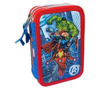 M.C. srl Astuccio Scuola 3D Avengers Marvel MULTISCOMPARTO 3 Zip PORTACOLORI PENNARELLI Giotto - AV0718