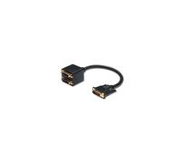 M-Cab DVI - Cavo Splitter a Y, 20 cm, DVI-D su 2X DVI-D, Colore: Nero