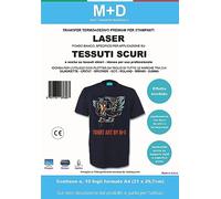 M+D Transfer Termoadesivo Per Tessuti Scuri - Stampabile con Stampanti Laser - Trasferimento a Caldo Compatibile con Silhouette Cameo Brother Scanncut Cricut Maker (conf. da 10 fogli form. A4)