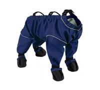 (M, Dark Blue) Waterproof Anti-Slip Dog Boots for Small Dogs - Soft, Adjustable Paw Protectors for Outdoor Walking, Running & Hiking