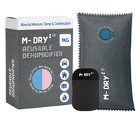 M-Dry Sacchetto deumidificatore per auto, riutilizzabile, design grigio elegante, previene umidità, condensa, muffa e odori, ecologico, a prova di perdite, casa, cucina e interni (grigio, 1 kg
