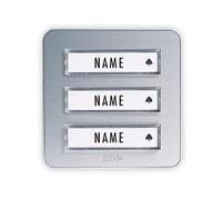 ME KTA-3 AS - Pulsante per campanello da esterno, a 3 file, in alluminio