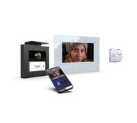 m-e iP Videocitofono RFID antracite/bianco | Stazione esterna in alluminio per casa 1 famiglia | Stazione interna da 7" | Campanello con telecamera | Videocitofono vivavoce per casa unifamiliare a 4
