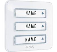 m-e modern-electronics KTA-3 W Pulsantiera per campanello con targhetta 3 scom