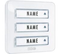 m-e modern-electronics KTA-3 W Pulsantiera per campanello con targhetta 3 scom