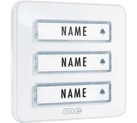 m-e modern-electronics KTA-3 W Pulsantiera per campanello con targhetta 3 scom