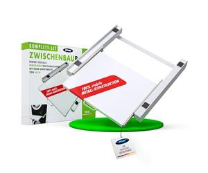 m-e ZR-56 Telaio intermedio per asciugatrice e lavatrice - Telaio di collegamento con ripiano - Stack & fissaggio stabile - Connessione asciugatrice lavatrice per dispositivi da 60 cm, interamente in