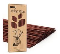 M&H - Bastoncini di ricambio per diffusore di oli essenziali, 100 bastoncini in legno di rattan naturale da 25,4 cm, 100 pezzi Earthen