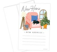 m&h invites Biglietti per indirizzi - affascinante gatto sulla sedia - 20 biglietti per cambio indirizzo con buste - Commoving Announcement For We've Moved or I 've Moved Cards