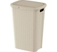 M-Home | Baule portabiancheria | Plastica | Beige Chiaro Spago | 43,8 x 32,5 x 59,5 cm / 53 L | LAUNDRY HAMPER | PLS6046-15