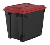 M-Home Box con Coperchio, Polipropilene, Noir & Rouge, 55L || 57.5 cm x 39 cm x 43.8 cm