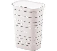 M-Home PLS6047V-06 - Cesto portabiancheria in plastica, Colore Bianco Cielo, 45 x 33 x 60 cm (55 L)