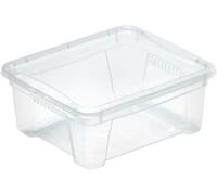 M-Home | Scatola portaoggetti in plastica trasparente con aperture + coperchio, 21 x 17,5 x 9,5 cm, 1,9 l, SPACE BOX | PLS611