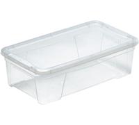 M-Home | Scatola portaoggetti in plastica trasparente con aperture + coperchio, 42 x 24 x 14 cm / 8,7 L | SPACE BOX | PLS613