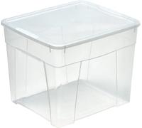 M-Home | Scatola portaoggetti in plastica trasparente con aperture + coperchio, 42 x 35,5 x 33 cm, 34,5 l, SPACE BOX | PLS614H