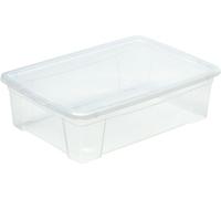 M-Home | Scatola portaoggetti in plastica trasparente con aperture + coperchio, 56 x 39,5 x 17 cm, 25,6 l, SPACE BOX | PLS616