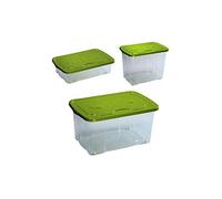 M Home Simply Roller - Scatola Trasparente con Coperchio e Ruota, capacità 23,5 Litri