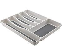 M-Home - Space system I, portaposate per cassetto della cucina PLS262, 6 scomparti, in plastica, colore bianco, 39 x 31 x 4,5 cm