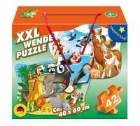 M.I.C. puzzle bifacciale animali della fattoria e dello zoo, 42 pezzi