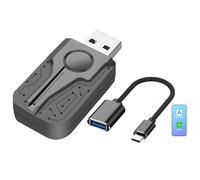 M.I.C. Wireless CarPlay & Android Auto Adattatore Conversione di CarPlay cablata e Android Auto in Wireless, supporta porte USB-C/A, per veicoli con funzione CarPlay/Android Auto