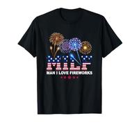M I L F Man I Love Fireworks Funny USA Patriotic 4 luglio Maglietta