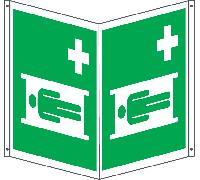 M-ITALY CARTELLO BIFACCIALE QUADRATO - BARELLA DI PRONTO SOCCORSO - Alluminio