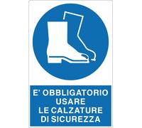 M-ITALY CARTELLO - È OBBLIGATORIO USARE LE CALZATURE DI SICUREZZA - Segnale