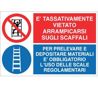 M-ITALY CARTELLO - È TASSATIVAMENTE VIETATO ARRAMPICARSI SUGLI SCAFFALI Segnale