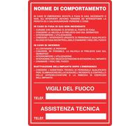 M-ITALY CARTELLO - NORME DI COMPORTAMENTO IN CASO DI INCENDIO - Segnale