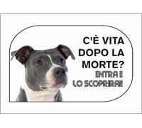 M-ITALY CARTELLO SEGNALETICO - AMSTAFF C'È VITA DOPO LA MORTE - Adesivo Extra Resistente, Pannello in Forex, Pannello In Alluminio (10x15, Adesivo)