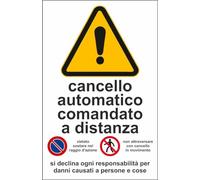 M-ITALY CARTELLO SEGNALETICO - cancello automatico mod. 2 - Adesivo Extra Resistente, Pannello in Forex, Pannello In Alluminio (15x10, Alluminio)