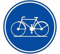 M-ITALY CARTELLO SEGNALETICO CIRCOLARE ISO 7010 - Pista ciclabile obbligatoria - Adesivo Extra Resistente, Pannello in Forex, Pannello in Alluminio (IDEALE ANCHE PER ESTERNO) (Alluminio, 30 cm)