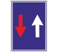 M-ITALY CARTELLO SEGNALETICO - DIRITTO DI PRECEDENZA NEI SENSI UNICI ALTERNATI - Adesivo Extra Resistente, Pannello in Forex, Pannello In Alluminio (20x31, Adesivo)