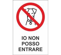 M-ITALY CARTELLO SEGNALETICO - io non posso entrare - Adesivo Extra Resistente, Pannello in Forex, Pannello In Alluminio (20x31, Adesivo)