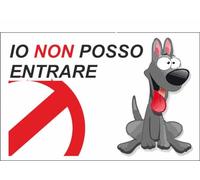 M-ITALY CARTELLO SEGNALETICO - io non posso entrare mod. 2 - Adesivo Extra Resistente, Pannello in Forex, Pannello In Alluminio (15x10, Adesivo)