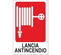 M-ITALY CARTELLO SEGNALETICO - LANCIA ANTINCENDIO - Adesivo Extra Resistente, Pannello in Forex, Pannello In Alluminio (Adesivo, 20x31 cm)