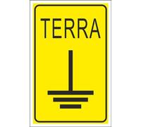 M-ITALY CARTELLO SEGNALETICO - MESSA A TERRA - Adesivo Extra Resistente, Pannello in Forex, Pannello In Alluminio (20x31, Plastica)