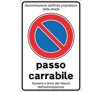 M-ITALY CARTELLO SEGNALETICO - PASSO CARRABILE - Segnale